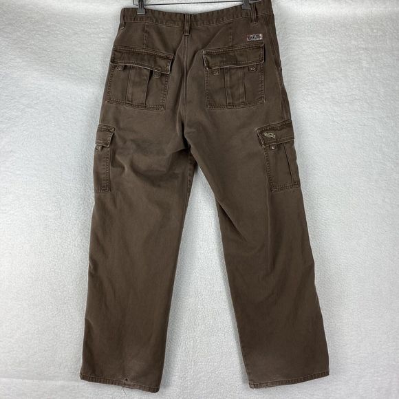 Vintage Tony Hawk Cargo Skater Pants Y2K Size 34x32 Brown Skateboarding Grunge - Picture 6 of 16